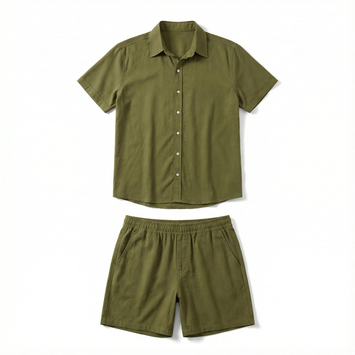 Herren-Set Capri aus Premium-Viscolino - Hemd und Shorts