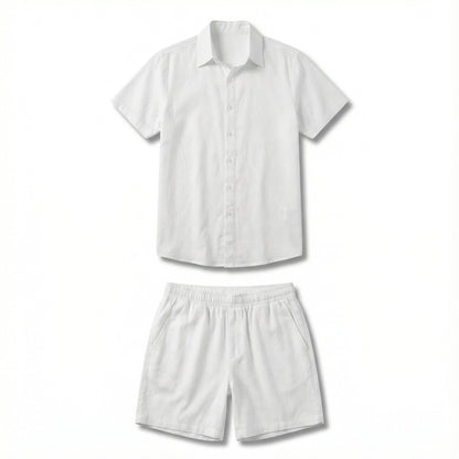Herren-Set Capri aus Premium-Viscolino - Hemd und Shorts