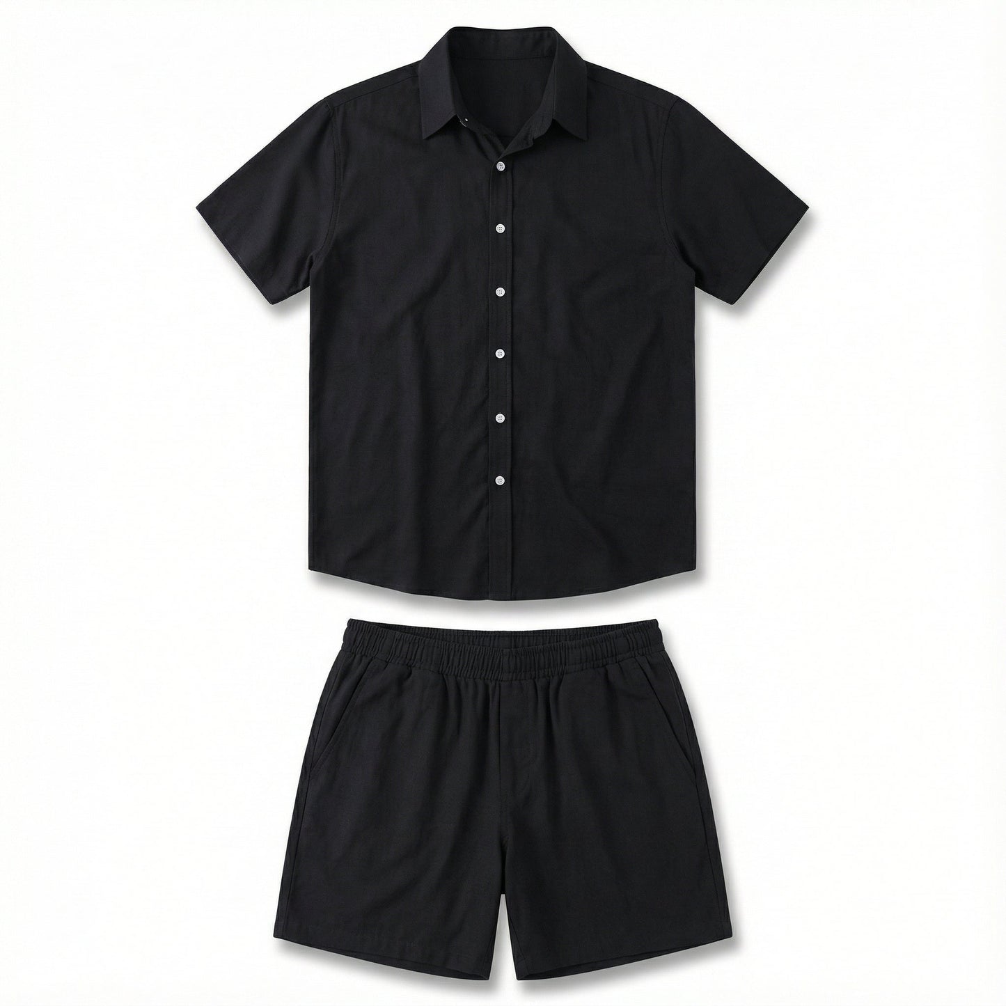 Herren-Set Capri aus Premium-Viscolino - Hemd und Shorts