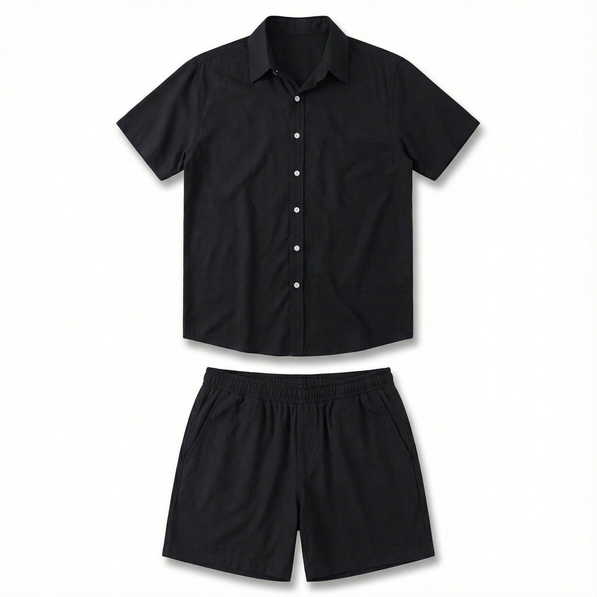 Herren-Set Capri aus Premium-Viscolino - Hemd und Shorts