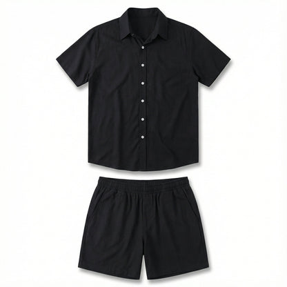 Herren-Set Capri aus Premium-Viscolino - Hemd und Shorts