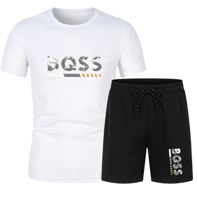 Herren Sommer Sportset - 2-teilig in Schwarz